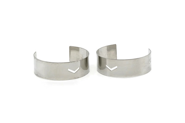 Steel Chevron Cuff - Stainless Steel Chevron Bracelet Blank Bangle (20x145x0.8mm) BRC132