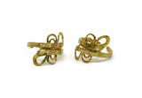 Brass Ring, 2 Raw Brass Adjustable Rings N0078