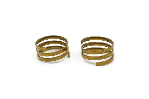 Brass Ring Wire - 5 Raw Brass Ring Settings (19mm) MN95