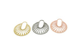 Round Charm, Raw Brass/Stainless Steel/Raw Copper Round Shaped Charms, Pendants, Findings (36x32mm) SMP3357