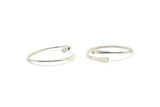 Silver Arm Cuff, Silver Tone Brass Hammered Cuff Bracelet Bangles (67x3mm) BRC196