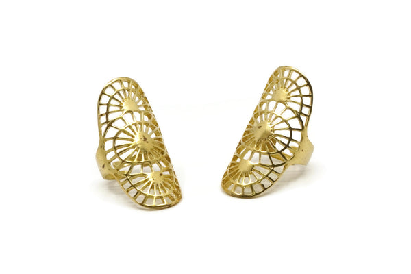 Brass Boho Ring, 2 Raw Brass Adjustable Rings Mn73