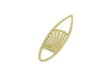 Brass Oval Charm, Raw Brass Sea Shell Charms, Earring Findings, Customized Parts For Jewelry Making (40x12x0.60mm) SMP3238