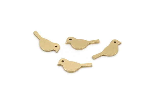 Brass Bird Blank, 50 Raw Brass Bird Blanks, Findings (5x12x0.80mm) SMP2924 SY0369