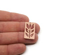 Copper Rectangle Charm, 2 Pieces Raw Copper Branch Patterned Rectangle Shaped Charms With 1 Hole, Findings (30x15x0.80mm) SMP2884