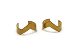 Brass Chevron Ring - 5 Raw Brass Adjustable Ring Setting - 16-17mm / 23 Gauge Mn04