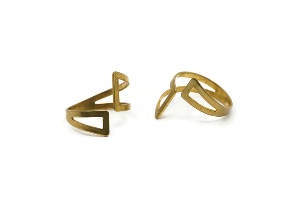 5 Raw Brass Adjustable Ring Setting - 16-17mm / 23 Gauge Mn33