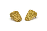 Brass Ring, Raw Brass Adjustable Fish Scale Rings (28mm) E412