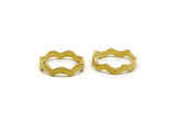 Brass Wavy Ring, 2 Raw Brass Wavy Rings (18mm) N0357