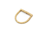 D Shape Rings, 2 Gold Plated Brass D Shape Connectors, Rings (19x20x2mm) N0208 Q0458