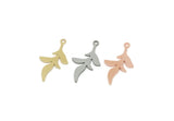 Custom Leaf Charms for Jewelry Making, Personalized Brass, Copper, Stainless Steel Branch Pendant With 1 Loop, Nature (25x13mm) SMP3144