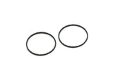 Black Geometric, 25 Oxidized Black Brass Cutting Circles, Connectors (20mm) A0587