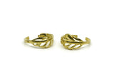 Brass Leaf Ring, 4 Raw Brass Adjustable Leaf Rings N0061