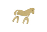 Brass Charm, Raw Brass Dangle Horse Charm With 5 Holes, Connector Parts, Brass Parts Of Dangles, Findings (28x29x0.80mm) SMP3291
