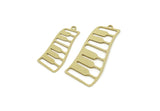 Brass Irregular Charm, Raw Brass Irregular Shaped Charms With 1 Loop, Findings (28/38x0.60mm) SMP3092