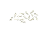 Silver Chain Connector, 100 Antique Silver Plated Brass Chain Connector Findings (9x3mm) Brs 186 A0236