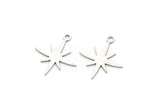 Silver Pole Star Charm, 24 Antique Silver Plated Brass, Silver Charms, Silver Pole Star Charms With 1 Loop (17x15x0.60mm) A4109