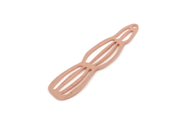 Copper Charm, 4 Raw Copper Charms With 1 Hole, Pendant Charm, Earring Findings (46x10.5x0.80mm) SMP2907