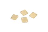 Brass Diamond Charm, 24 Raw Brass Diamond Charms With 2 Holes, Findings (9x7.5x0.40mm) F017