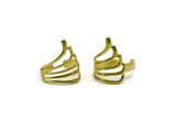 Brass Wing Ring, 2 Raw Brass Adjustable Wing Rings N0070