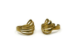 Brass Wing Ring, 2 Raw Brass Adjustable Wing Ring N0010