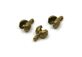 Leather Cord End, 4 Raw Brass End Caps For Lether Cord Cotton Ends (7.5mm) N0401