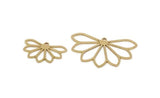Brass Flower Charm, Raw Brass Flower Charms With 1 Loop, Charm Pendants, Earring Findings (15/22x0.80mm) SMP2863