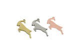 Chinese New Year Charm, Brass/Steel/Copper Year Of The Goat Charms With 1 Loop, Zodiac Charm For Jewelry Making (28x13x0.80mm) SMP3273