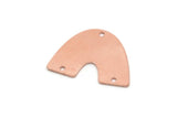 U Shaped Charm, 4 Raw Copper U Shaped Charms With 3 Holes, Findings (18x24x0.80mm) SMP2898