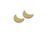 Brass Moon Blank, Raw Brass Crescent Moon Blanks, Brass Blanks (11.5x5x1.5mm) SMP3346