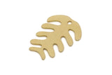 Brass Fish Bone Charm, 10 Raw Brass Fish Bone Charms With 1 Hole, Findings (20x15x0.60mm) SMP2755