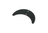 Black Moon Charm, 8 Oxidized Black Brass Crescent Moon Charms With 2 Holes, Findings, Connectors (28x8x0.65mm) D1224
