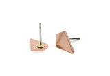 Copper Diamond Earring, 6 Raw Copper Diamond Shaped Stud Earrings (12x8x1mm) M01198