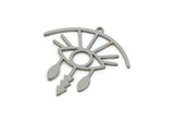 Steel Eye Charm, 8 Stainless Steel Eye Charms With 1 Loop, Findings (30x30x0.80mm) SMP3071
