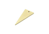 Customized Geometric Findings, 12 Raw Brass Triangle Shaped Charms With 1 Hole, For Jewelry Making (23x9x1mm) SMP3166