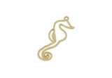 Brass Sea Horse Charm, Raw Brass Sea Horse Shaped Charms With 1 Loop, Customized Jewelries (32x11x0.60mm) SMP3208