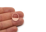 Copper Oval Charm, 1 Pieces  Raw Copper Marquise Charms With 1 Loop, Earring Charms, Findings (24x16x0.80mm) SMP2843