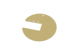 Brass Round Charm, Raw Brass Geometric Charms With 4 Holes, Findings (30x0.60mm) SMP3313