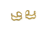 Brass Wavy Ring - 5 Raw Brass Adjustable Wavy Ring Settings - 16-17mm / 23 Gauge Mn32