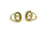 Brass Ring Settings, Raw Brass Oval Ring With 1 Stone Setting - Pad Size 18x12.5mm N2614