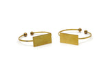Brass Rectangle Cuff, Raw Brass Rectangle Bracelet Bangle Cuff V002
