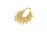 Gold Sun Charm, 2 Gold Plated Brass Sun Charms, Rising Sun Charms, Findings (30x25x0.80mm) SMP2440 Y162