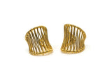 Gold Cage Ring, Gold Plated Brass Adjustable Cage Rings BS 1853 D0432 Q0481
