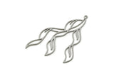 Steel Ribbon Charm, 6 Stainless Steel Ribbon Charms With 1 Loop, Findings (45x32x0.80mm) SMP3057