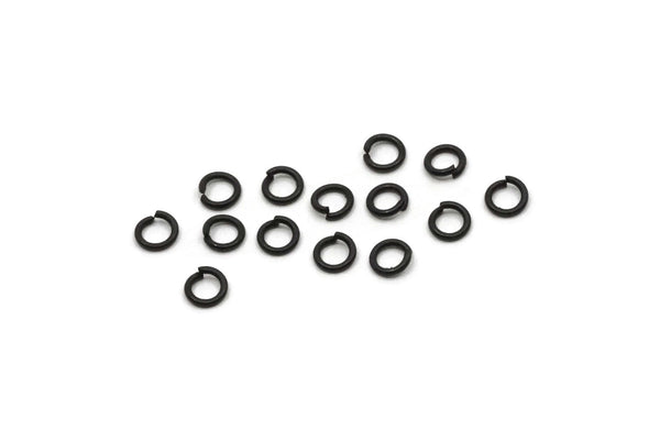 4mm Jump Rings - 100 Oxidized Black Brass Jump Rings, Findings (4x0.70mm) A0338
