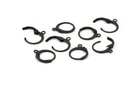 Black Earring Clasp, 24 Black Oxidized Brass Leverback Earring Clasps (12x14mm) A0897 S593