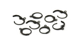 Black Earring Clasp, 24 Black Oxidized Brass Leverback Earring Clasps (12x14mm) A0897 S593
