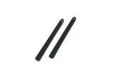 Black Necklace Bar, 12 Textured Oxidized Black Plated Brass Rectangle Charms With 1 Hole, Pendants, Findings (35x3x0.80mm) M02381