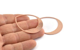 Copper Drop Blank, 2 Raw Copper Drop Blanks, Findings (45x36x0.80mm) M294