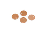 Copper Round Tag, 50 Raw Copper Round Charms With 1 Hole, Blank Findings (10x0.80mm) M009